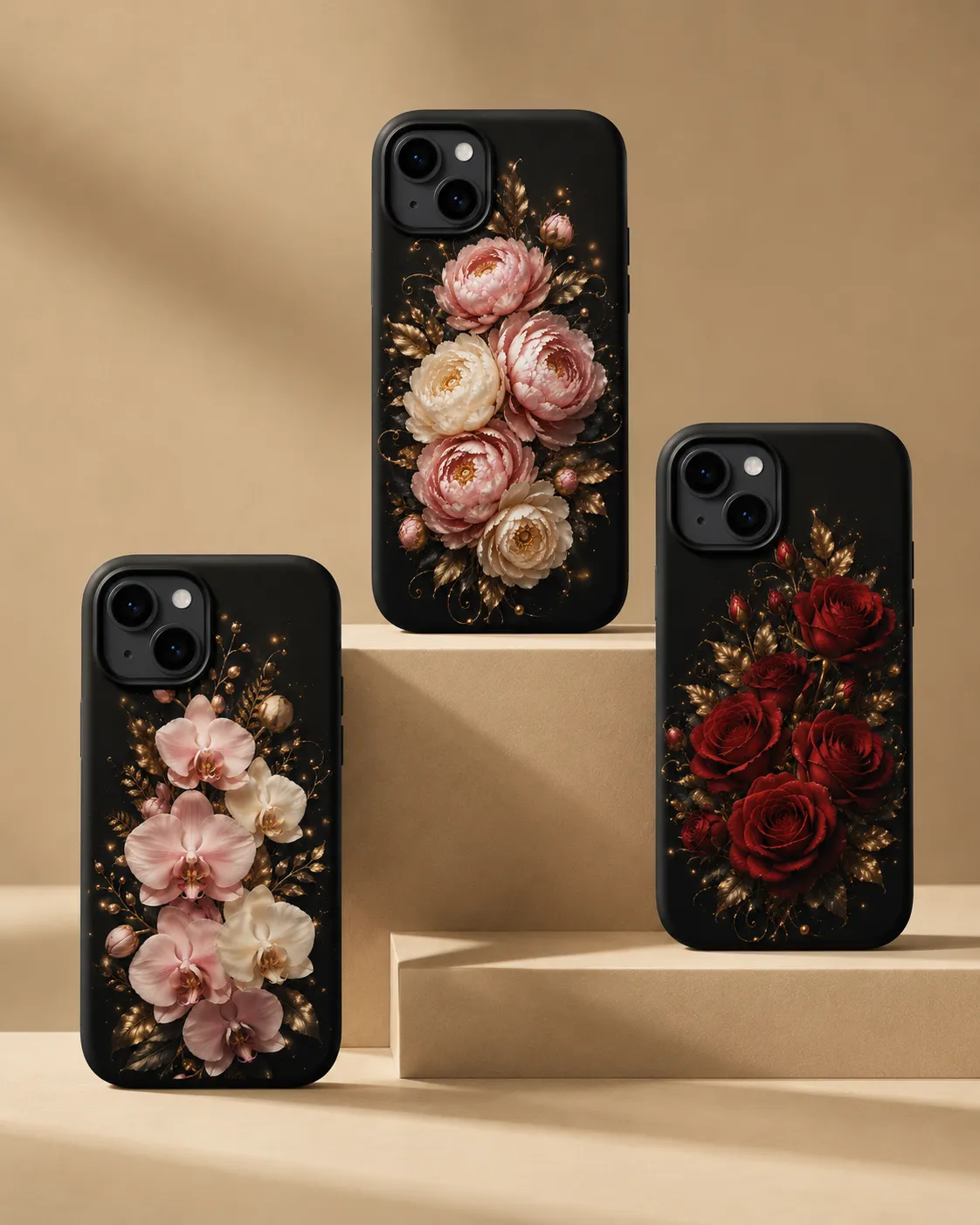 Golden Noir Blumen - Handyhuelle Beispiel - YourLayer