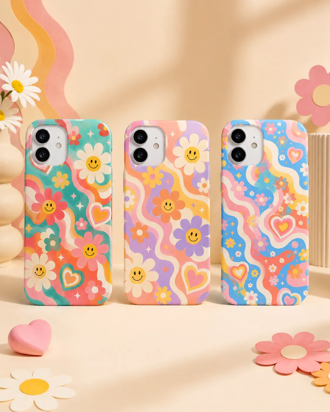 Groovy Flower Power Pattern - Handyhülle Beispiel - YourLayer
