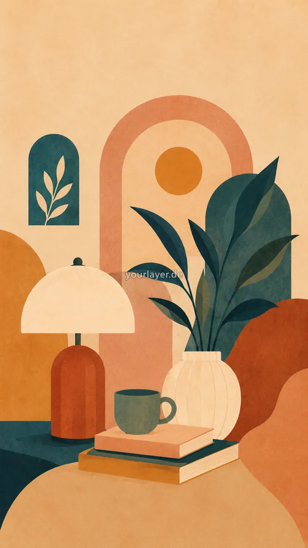 Abstract Mid-Century Botanical 10 – Design für Handyhülle