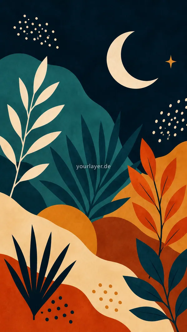 Abstract Mid-Century Botanical 14 – Design für Handyhülle