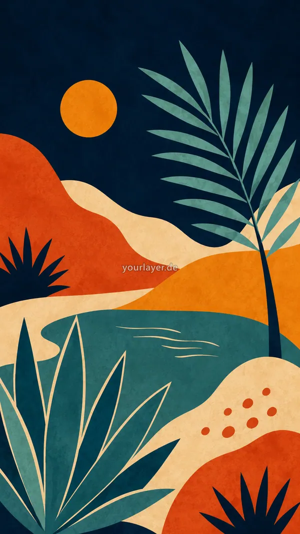 Abstract Mid-Century Botanical 15 – Design für Handyhülle