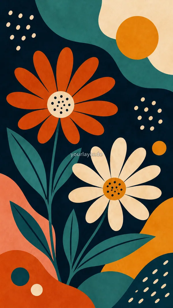 Abstract Mid-Century Botanical 16 – Design für Handyhülle