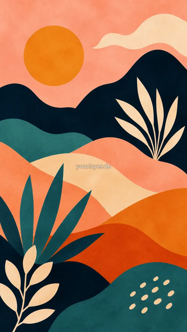 Abstract Mid-Century Botanical 19 – Design für Handyhülle