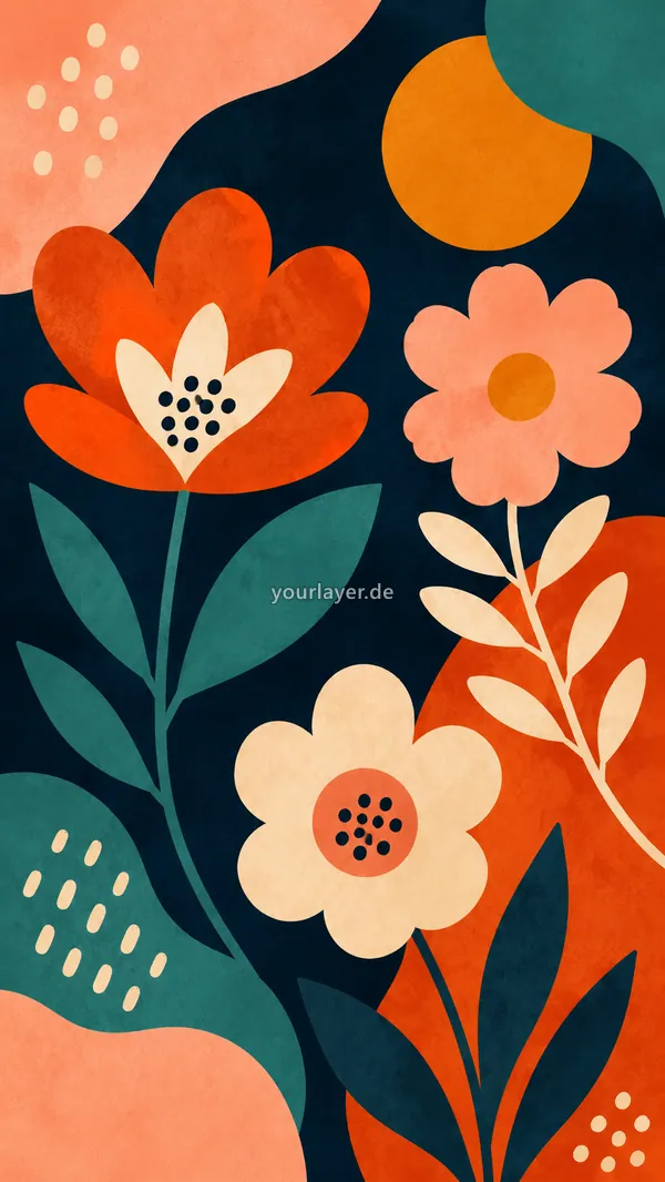Abstract Mid-Century Botanical 22 – Design für Handyhülle