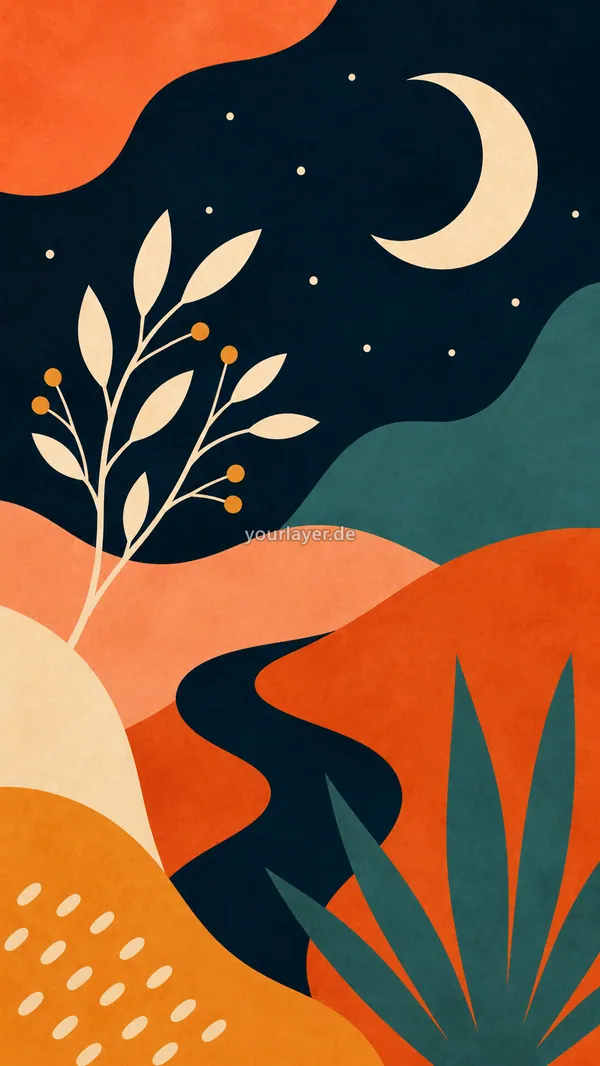 Abstract Mid-Century Botanical 23 – Design für Handyhülle