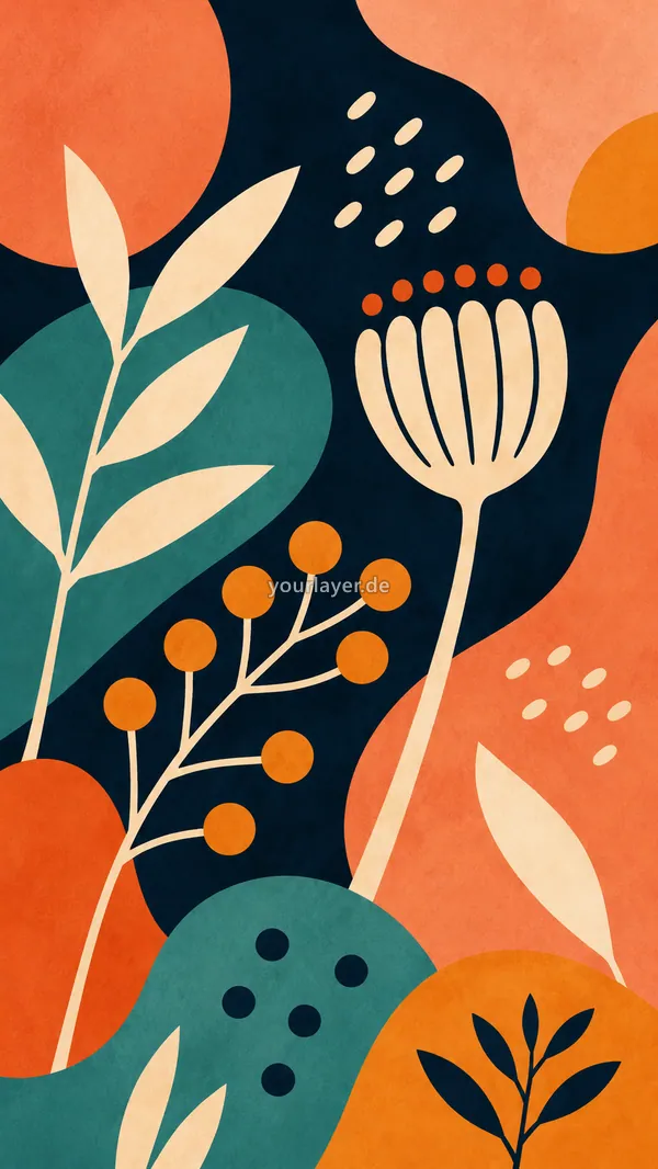 Abstract Mid-Century Botanical 24 – Design für Handyhülle