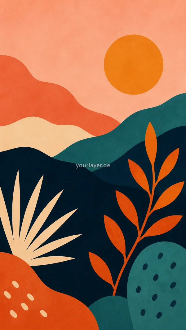 Abstract Mid-Century Botanical 25 – Design für Handyhülle