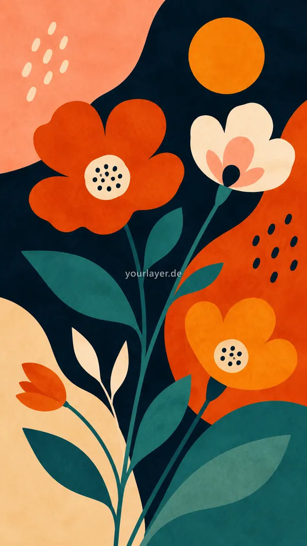 Abstract Mid-Century Botanical 27 – Design für Handyhülle