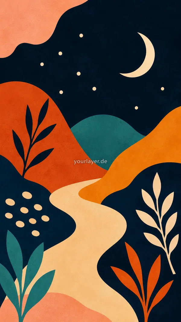 Abstract Mid-Century Botanical 28 – Design für Handyhülle