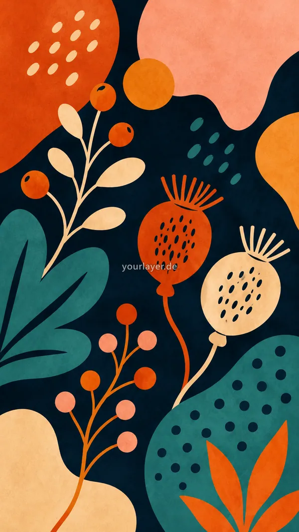 Abstract Mid-Century Botanical 29 – Design für Handyhülle