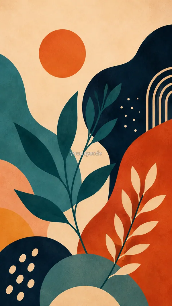 Abstract Mid-Century Botanical 03 – Design für Handyhülle
