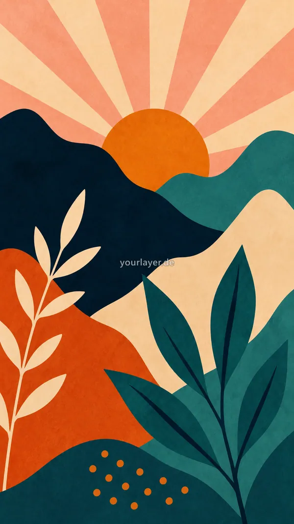 Abstract Mid-Century Botanical 30 – Design für Handyhülle