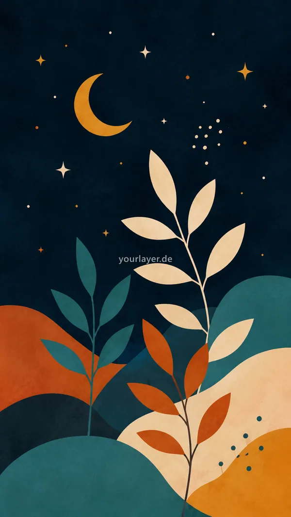 Abstract Mid-Century Botanical 04 – Design für Handyhülle