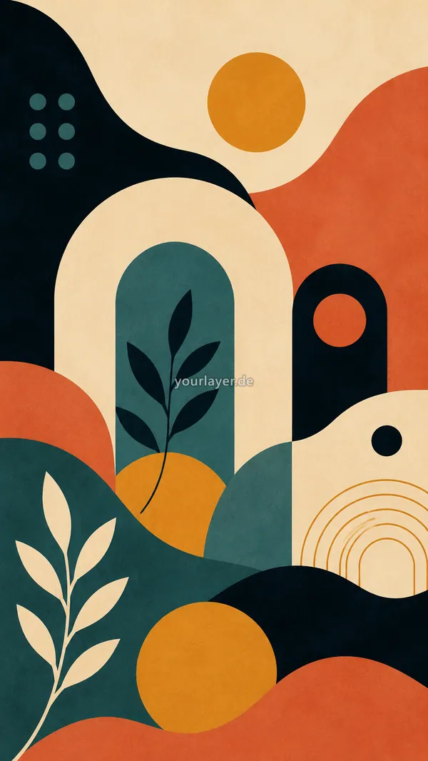 Abstract Mid-Century Botanical 06 – Design für Handyhülle