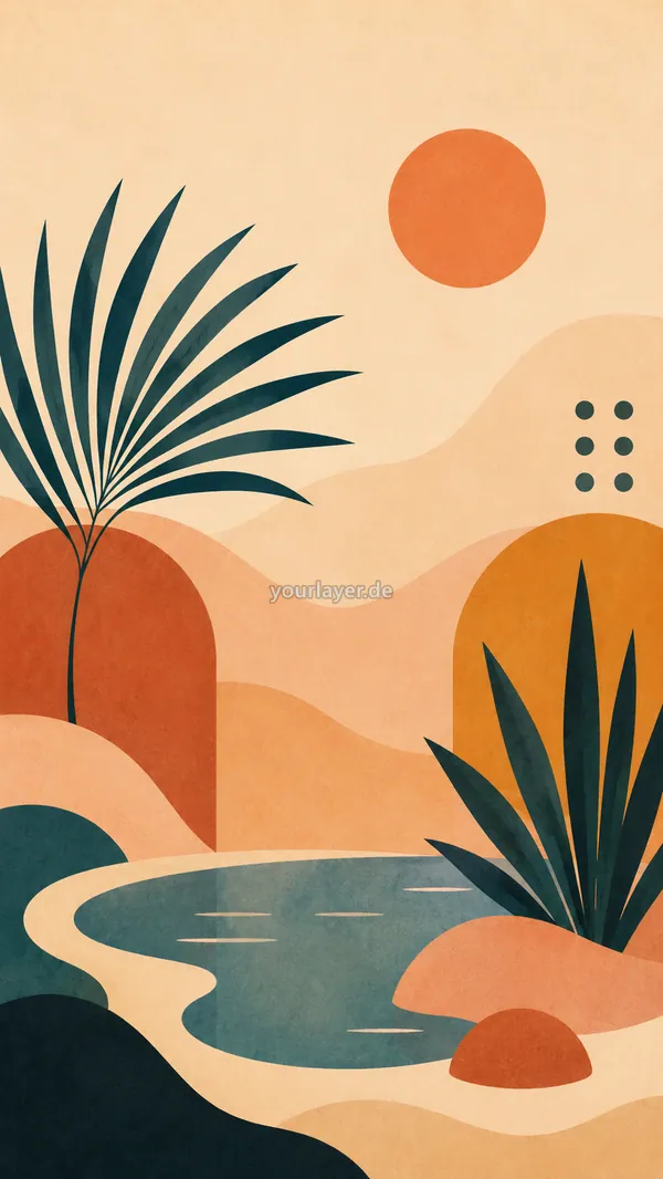 Abstract Mid-Century Botanical 08 – Design für Handyhülle