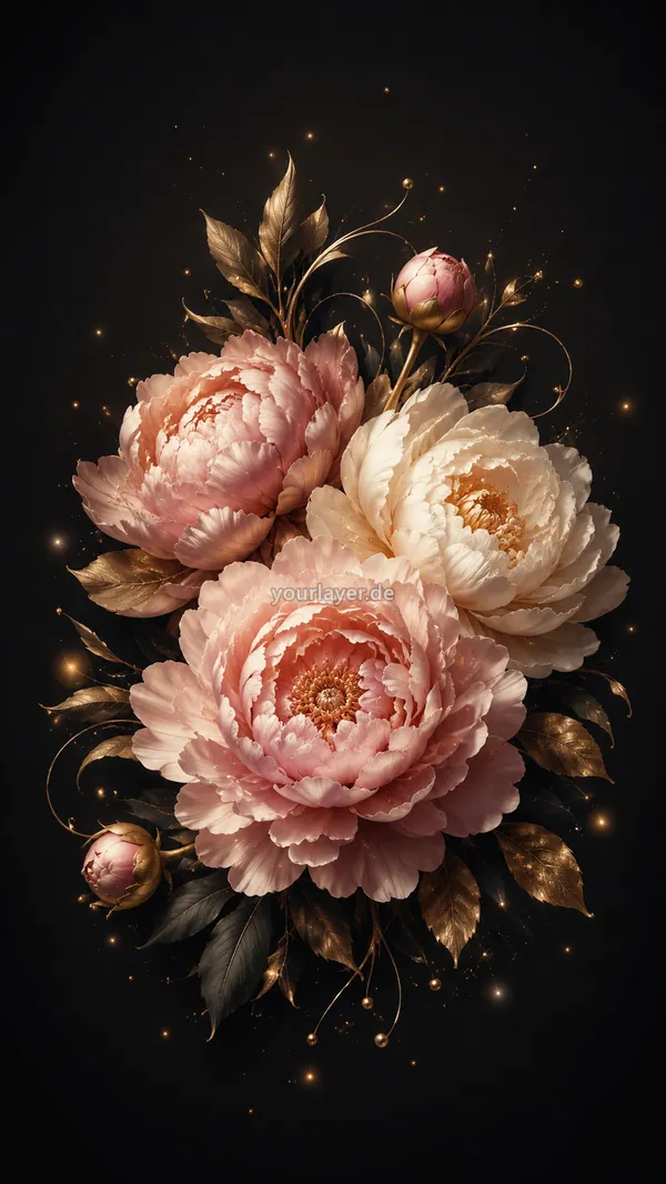 Golden Noir Blumen 01 – Design für Handyhülle