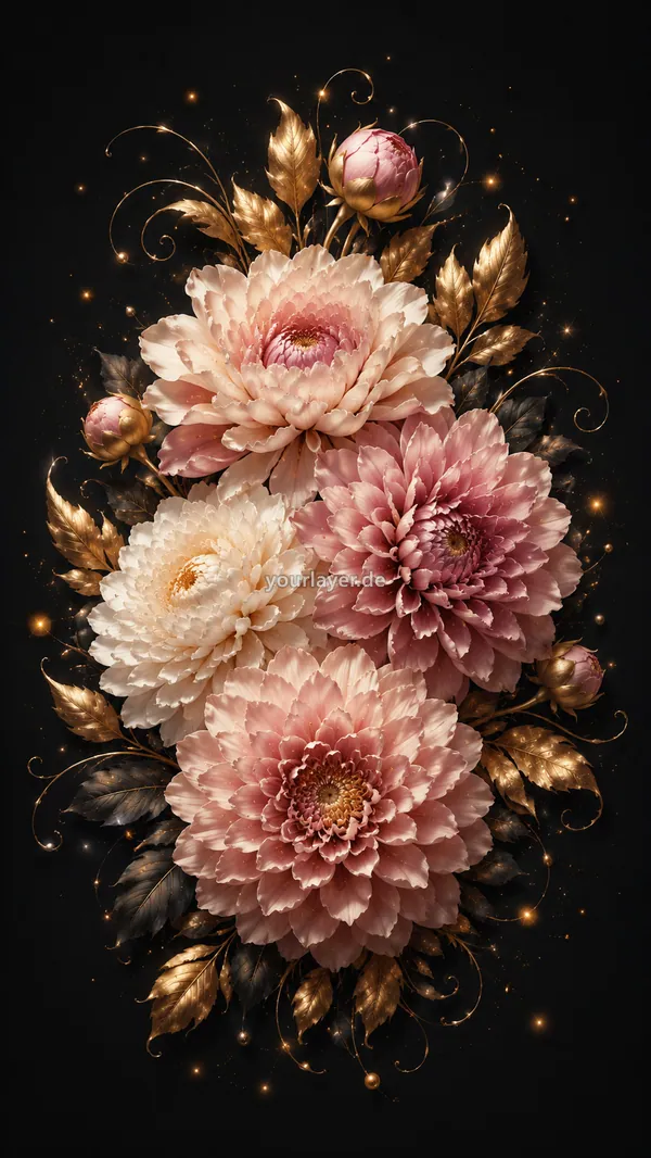 Golden Noir Blumen 10 – Design für Handyhülle