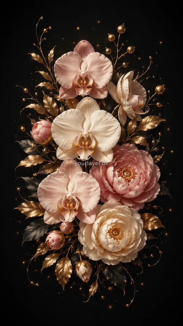 Golden Noir Blumen 11 – Design für Handyhülle