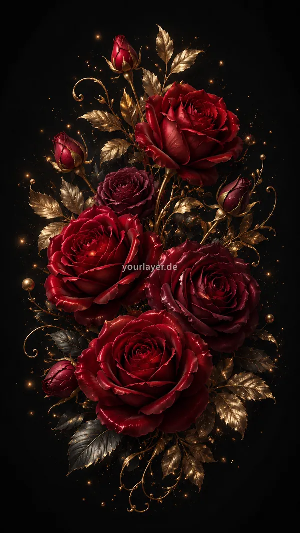 Golden Noir Blumen 12 – Design für Handyhülle