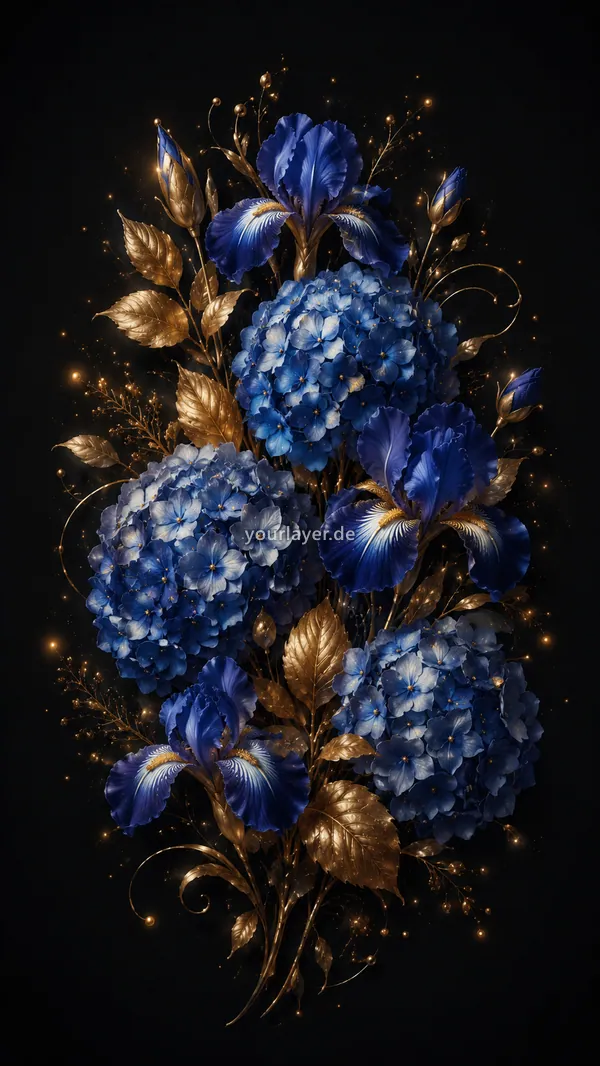 Golden Noir Blumen 14 – Design für Handyhülle