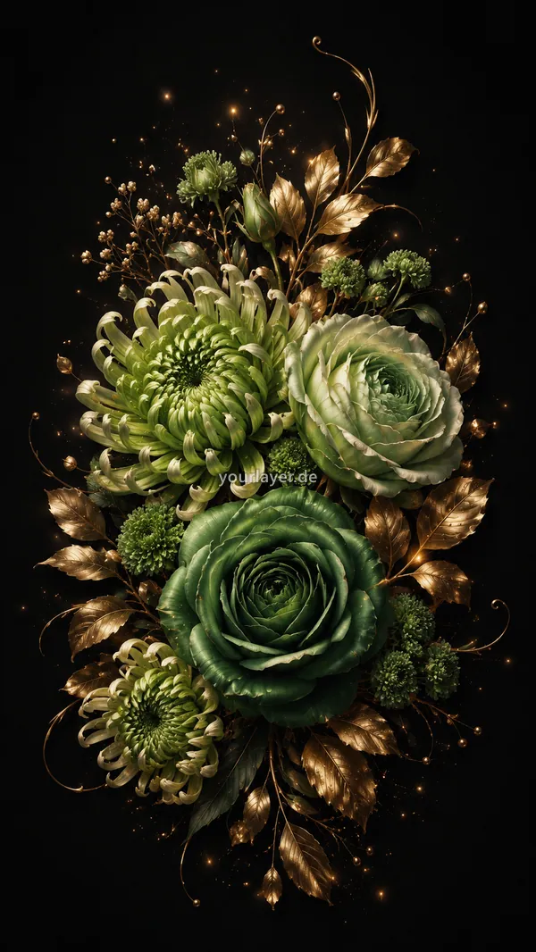 Golden Noir Blumen 15 – Design für Handyhülle