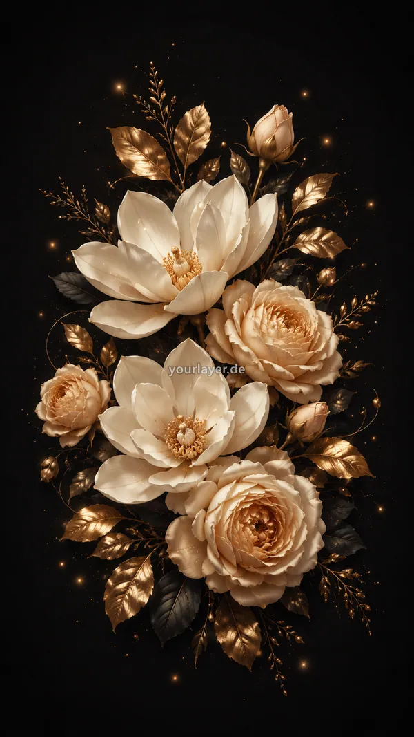 Golden Noir Blumen 16 – Design für Handyhülle