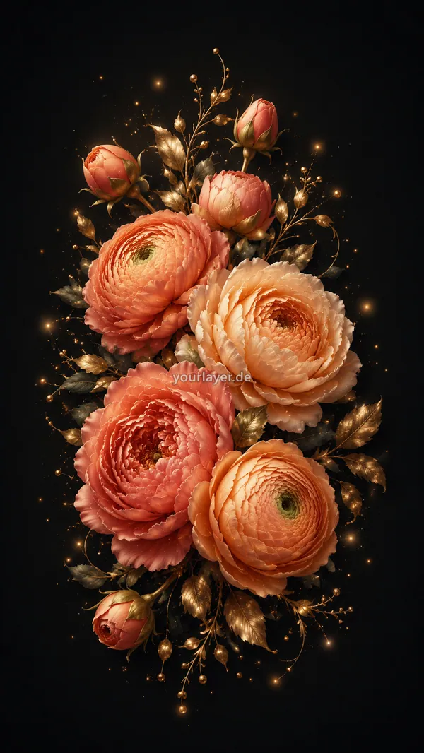 Golden Noir Blumen 17 – Design für Handyhülle