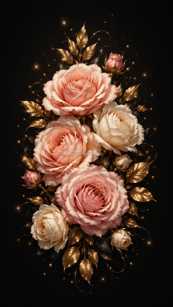 Golden Noir Blumen 02 – Design für Handyhülle