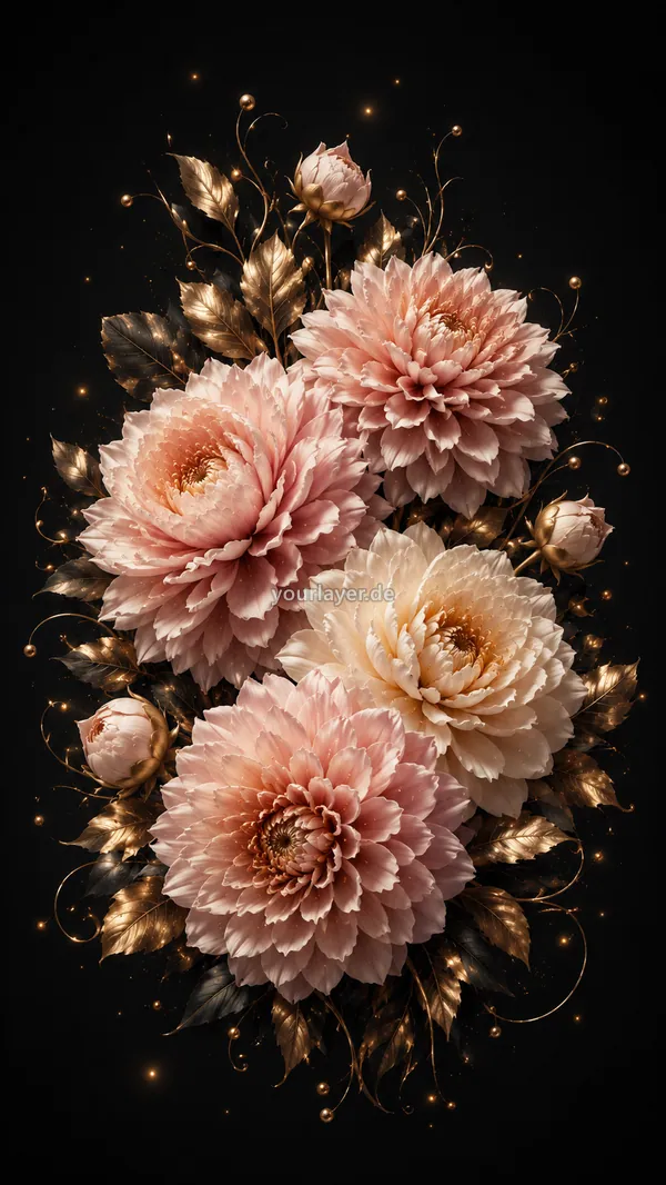 Golden Noir Blumen 03 – Design für Handyhülle