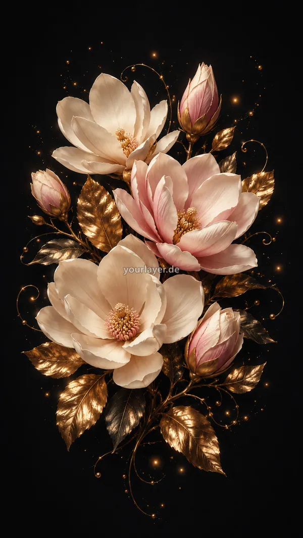 Golden Noir Blumen 04 – Design für Handyhülle