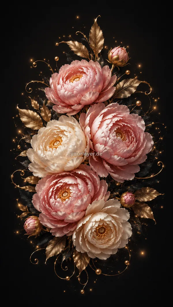 Golden Noir Blumen 05 – Design für Handyhülle