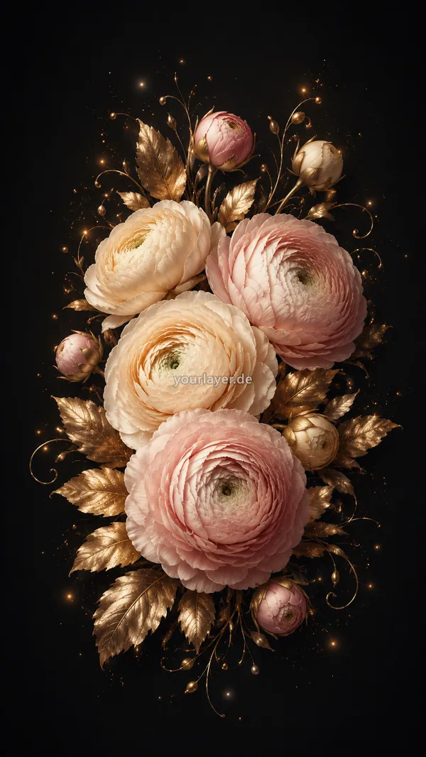 Golden Noir Blumen 06 – Design für Handyhülle