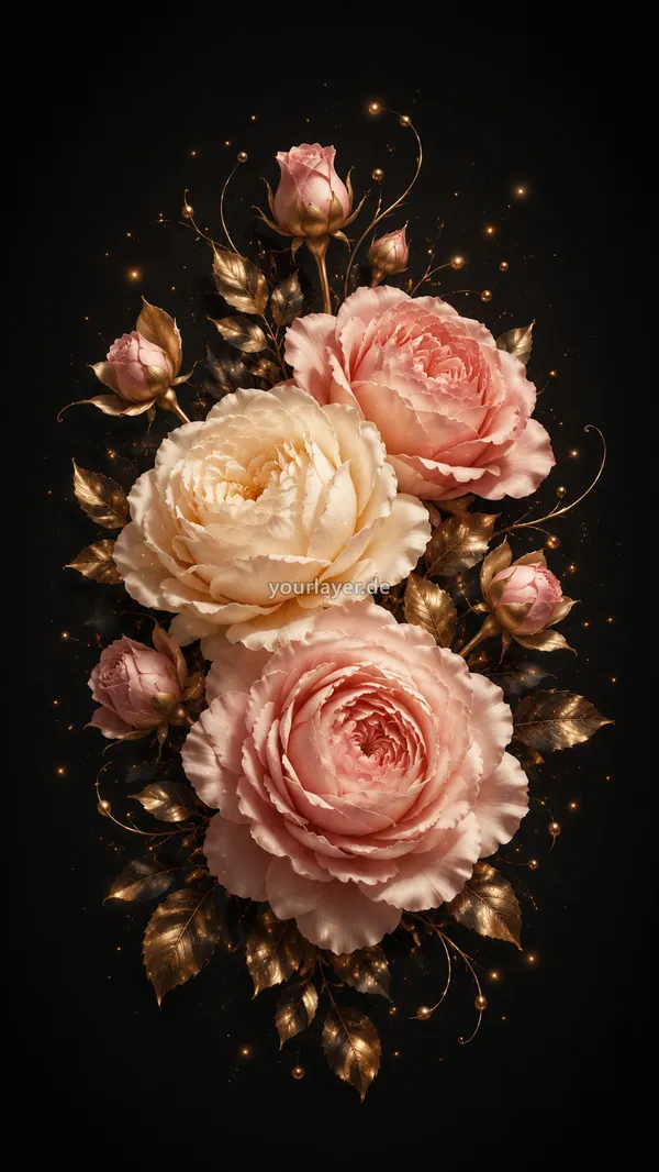 Golden Noir Blumen 08 – Design für Handyhülle