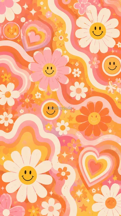 Groovy Flower Power Pattern – Designserie von YourLayer