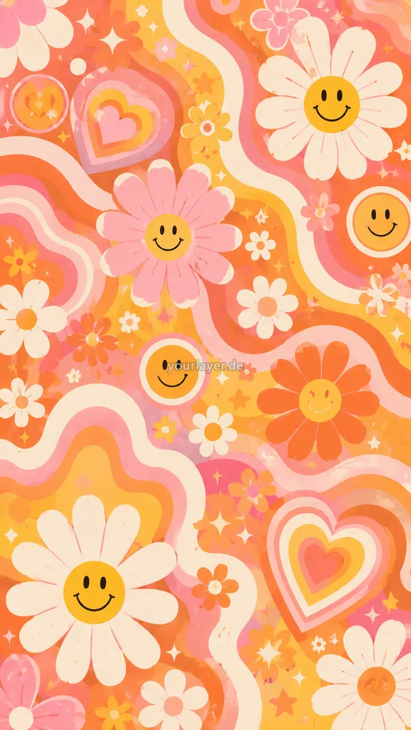 Groovy Flower Power Pattern 01 – Design für Handyhülle