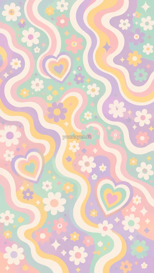 Groovy Flower Power Pattern 10 – Design für Handyhülle