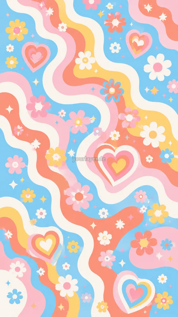 Groovy Flower Power Pattern 11 – Design für Handyhülle