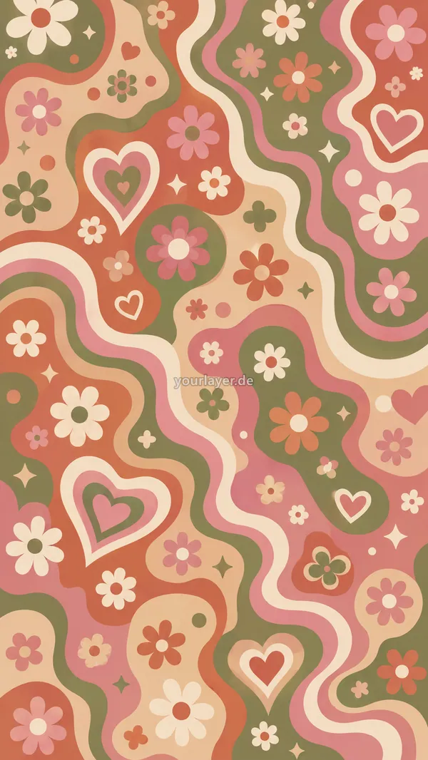 Groovy Flower Power Pattern 12 – Design für Handyhülle
