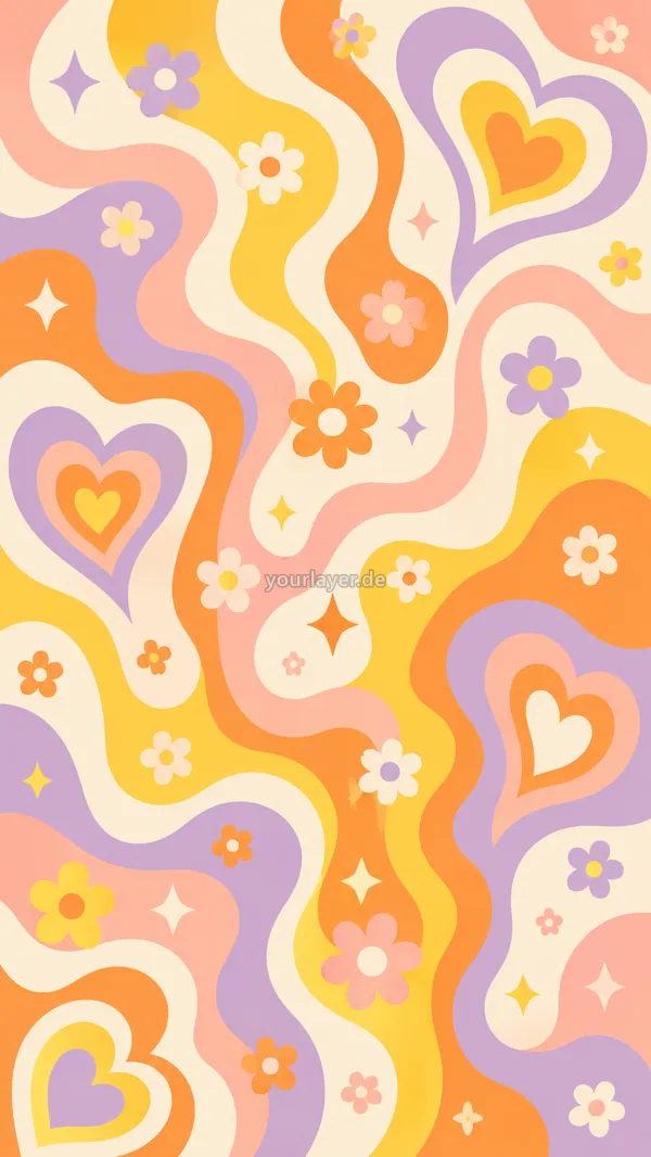 Groovy Flower Power Pattern 13 – Design für Handyhülle