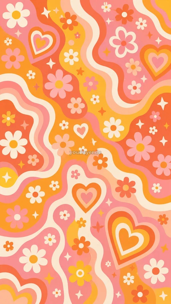 Groovy Flower Power Pattern 14 – Design für Handyhülle