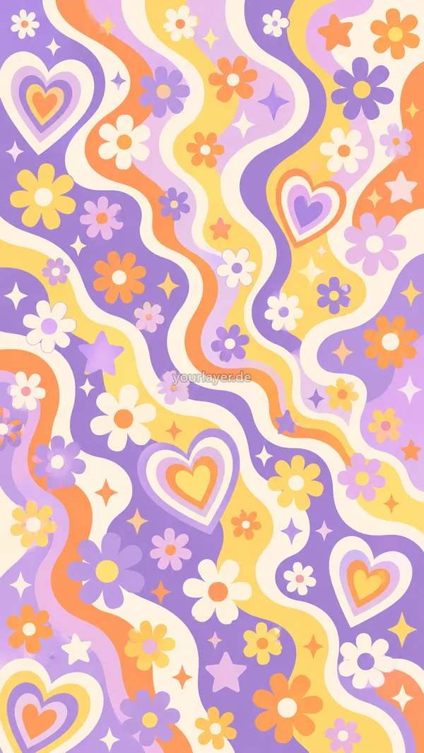 Groovy Flower Power Pattern 15 – Design für Handyhülle