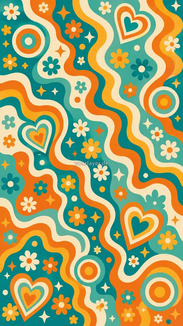Groovy Flower Power Pattern 16 – Design für Handyhülle