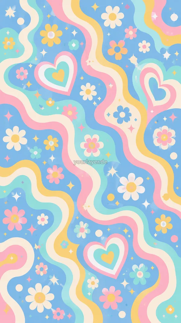 Groovy Flower Power Pattern 17 – Design für Handyhülle