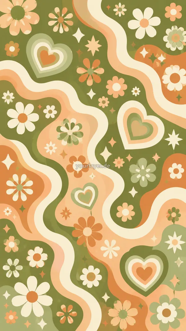 Groovy Flower Power Pattern 18 – Design für Handyhülle
