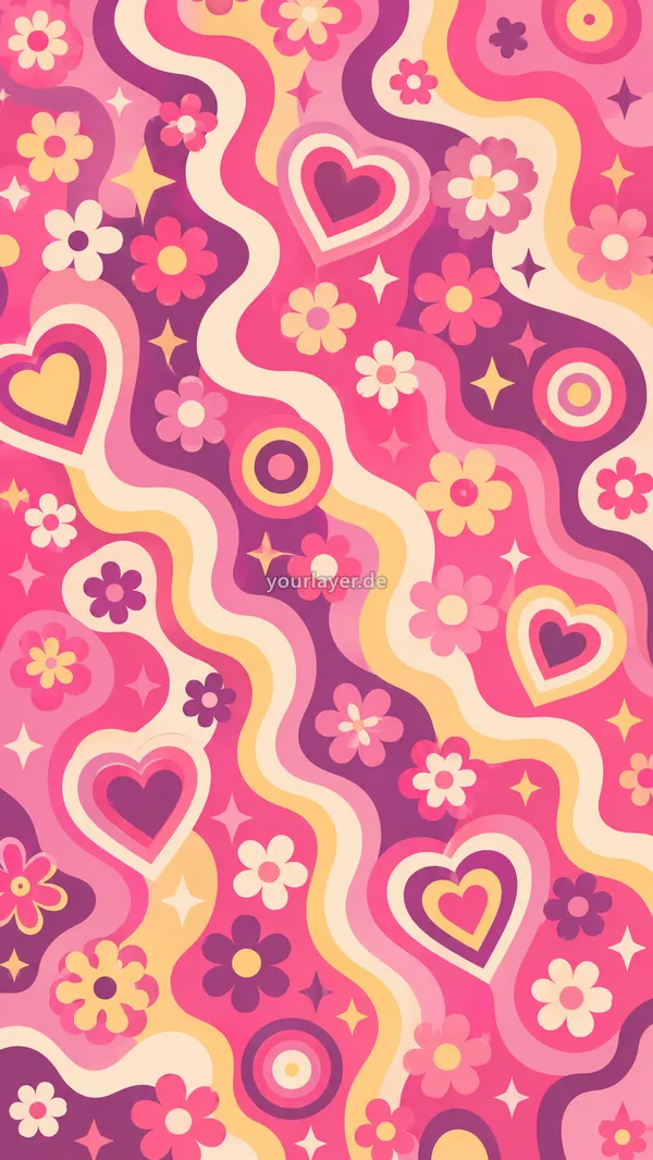 Groovy Flower Power Pattern 19 – Design für Handyhülle