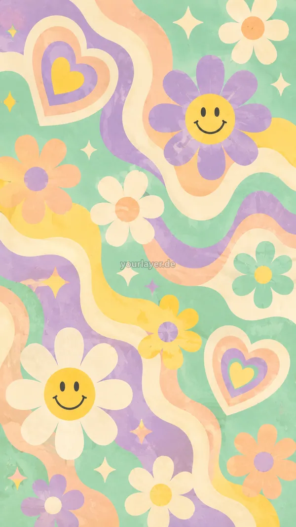 Groovy Flower Power Pattern 03 – Design für Handyhülle