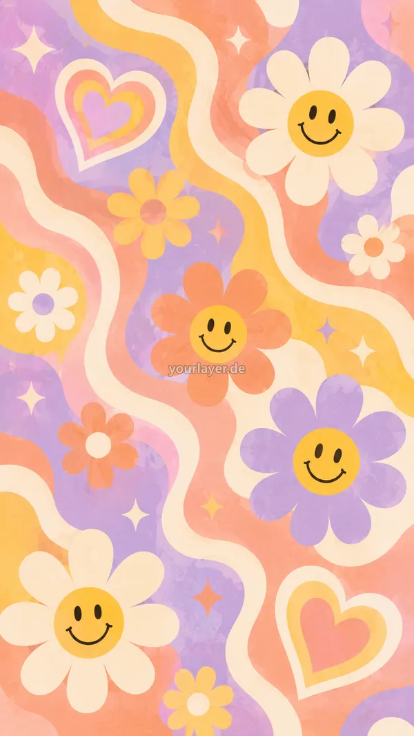 Groovy Flower Power Pattern 07 – Design für Handyhülle