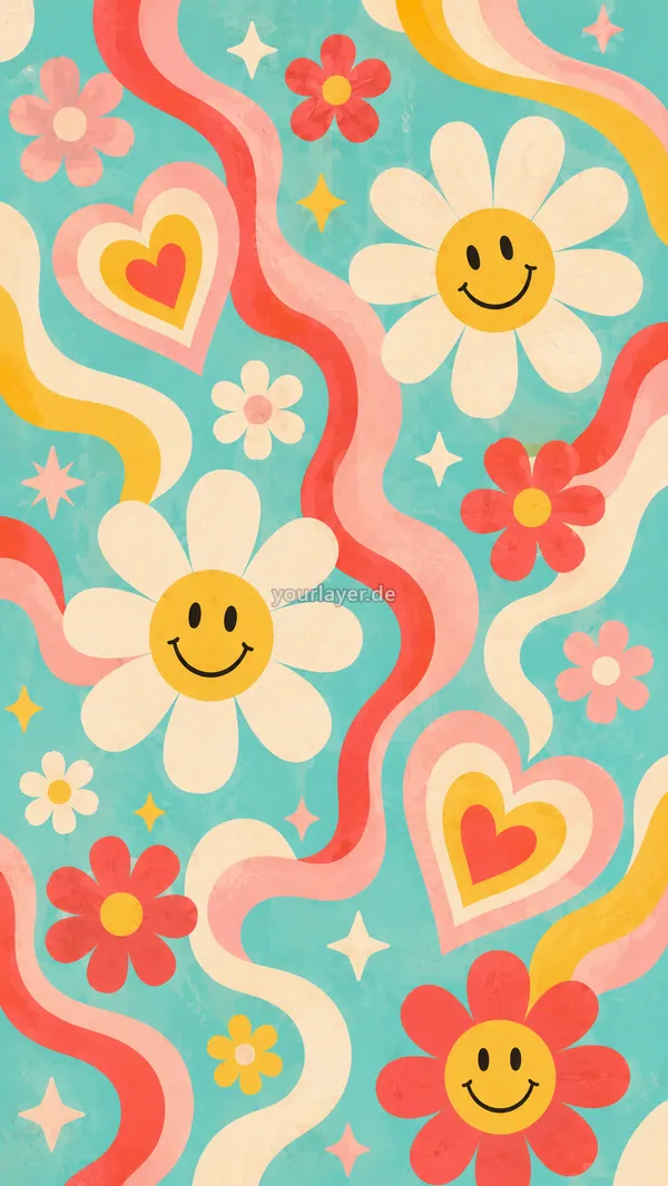 Groovy Flower Power Pattern 08 – Design für Handyhülle