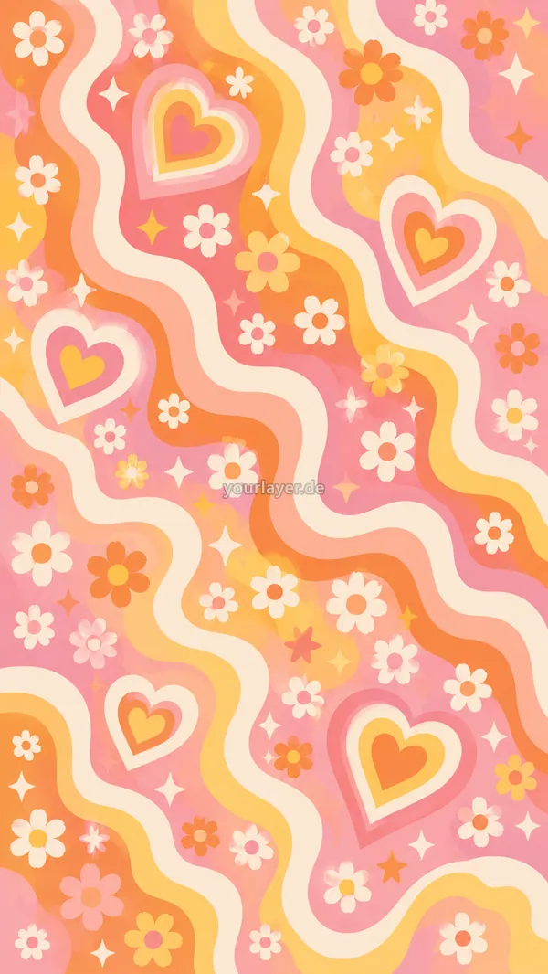 Groovy Flower Power Pattern 09 – Design für Handyhülle